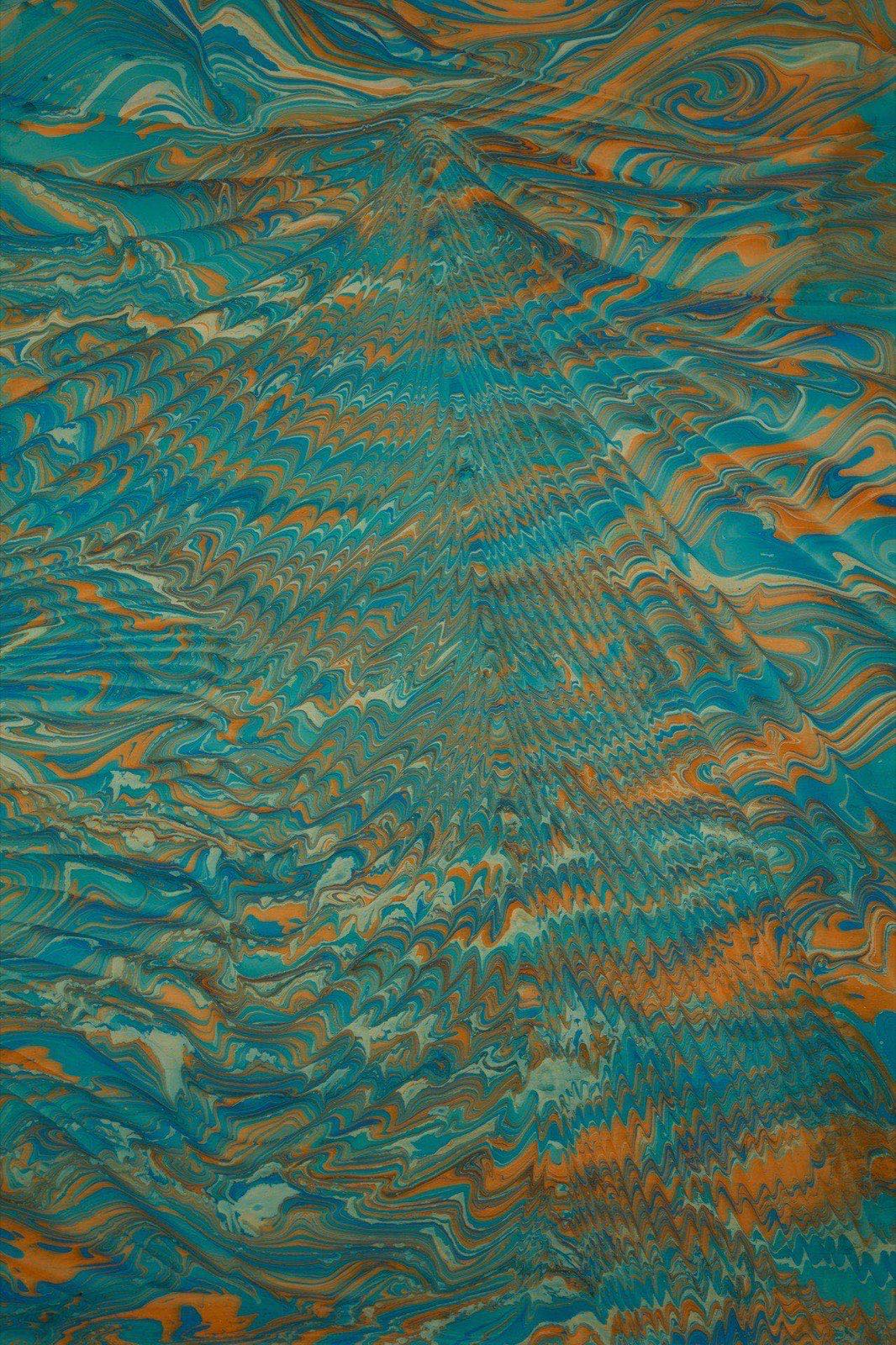 Teal Harmony - Ebru art 2024